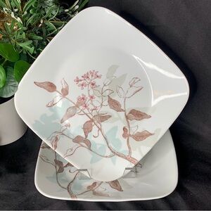 Set of 2 Corning Corelle VITRELLE Twilight Grove square 9" salad  dessert plates